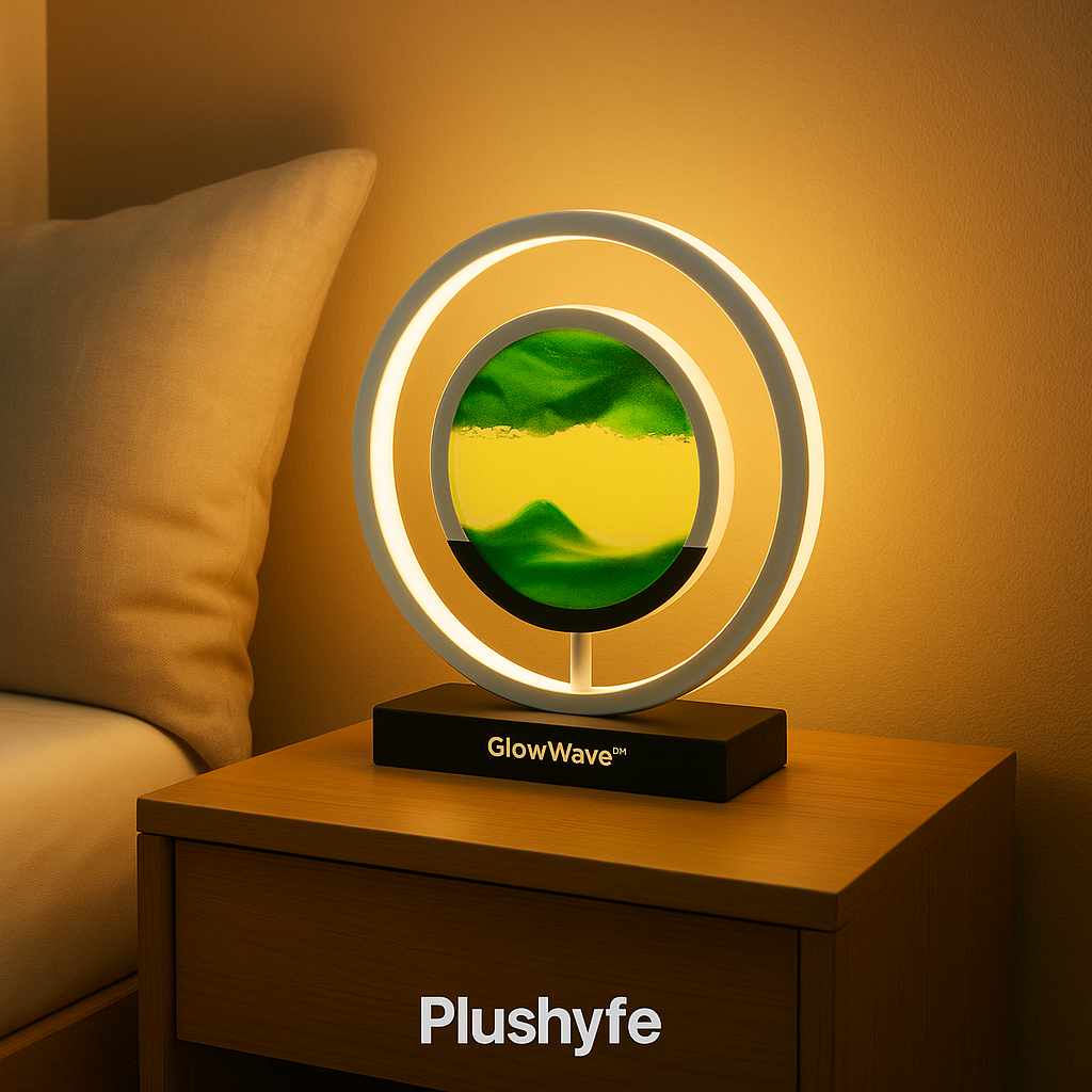 Plushyfe™ GlowWave™ – Hypnotic LED Quicksand Art Lamp
