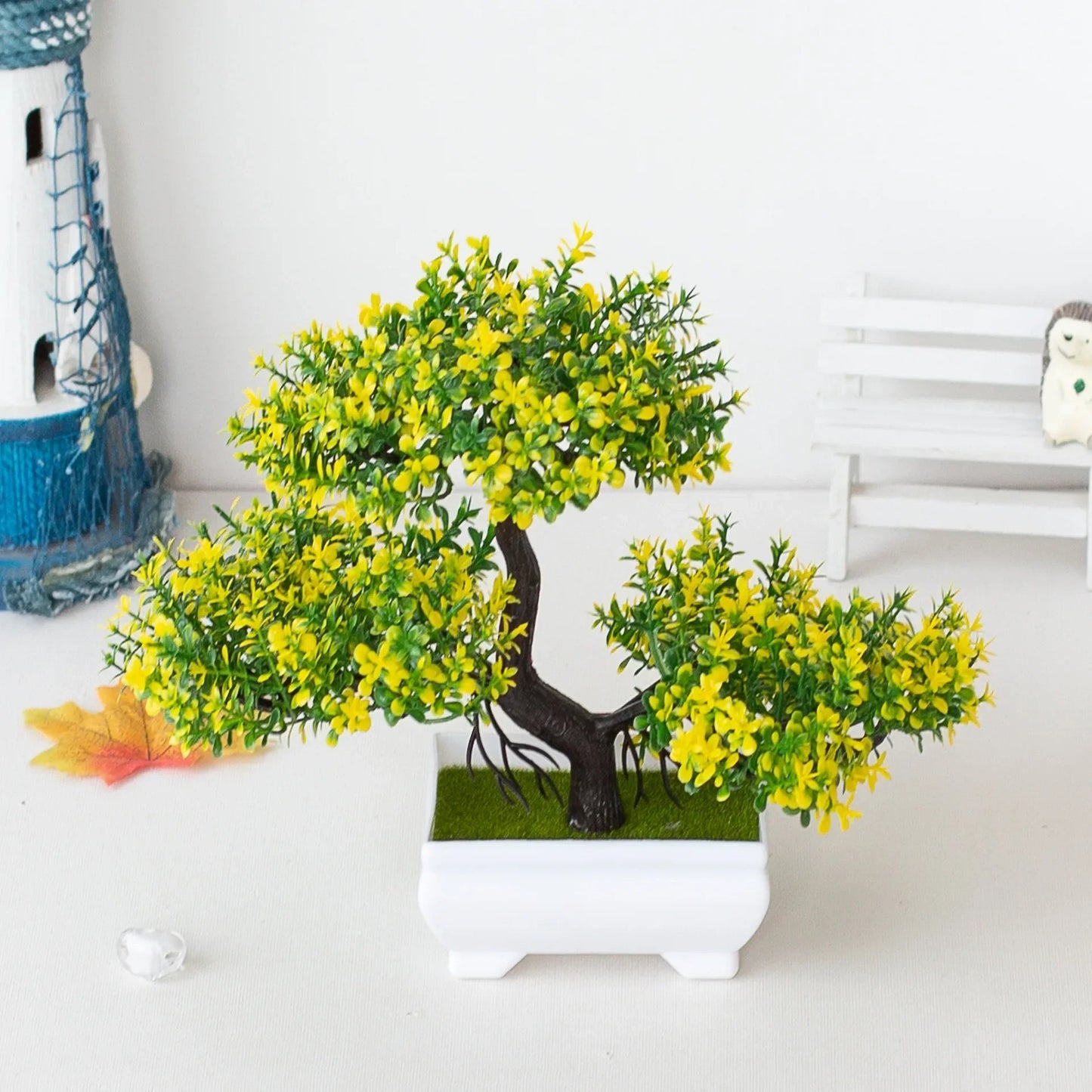 Plushyfe™ GreenGlow – Mini Artificial Plastic Tree for Home