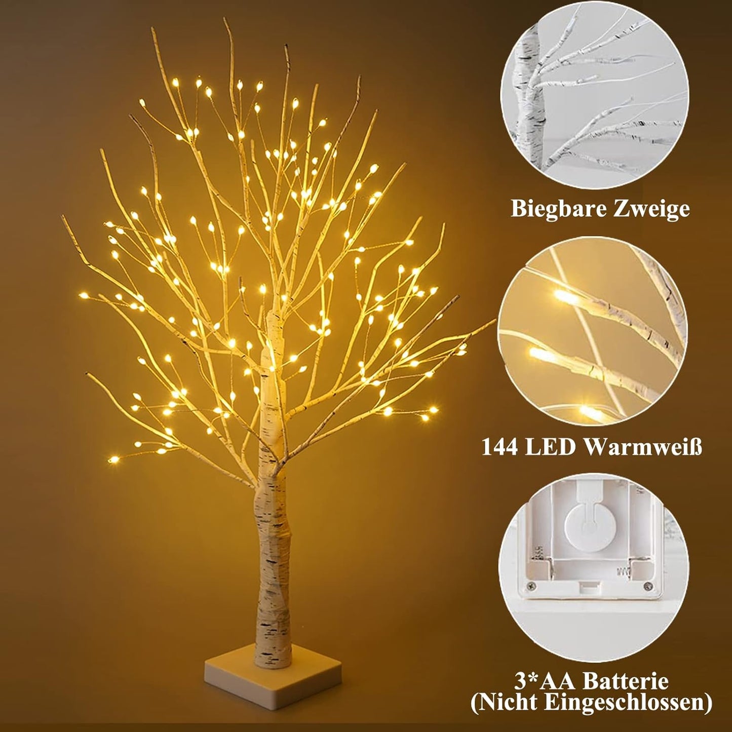 Plushyfe™ GlowBirch – LED Birch Tree Lights