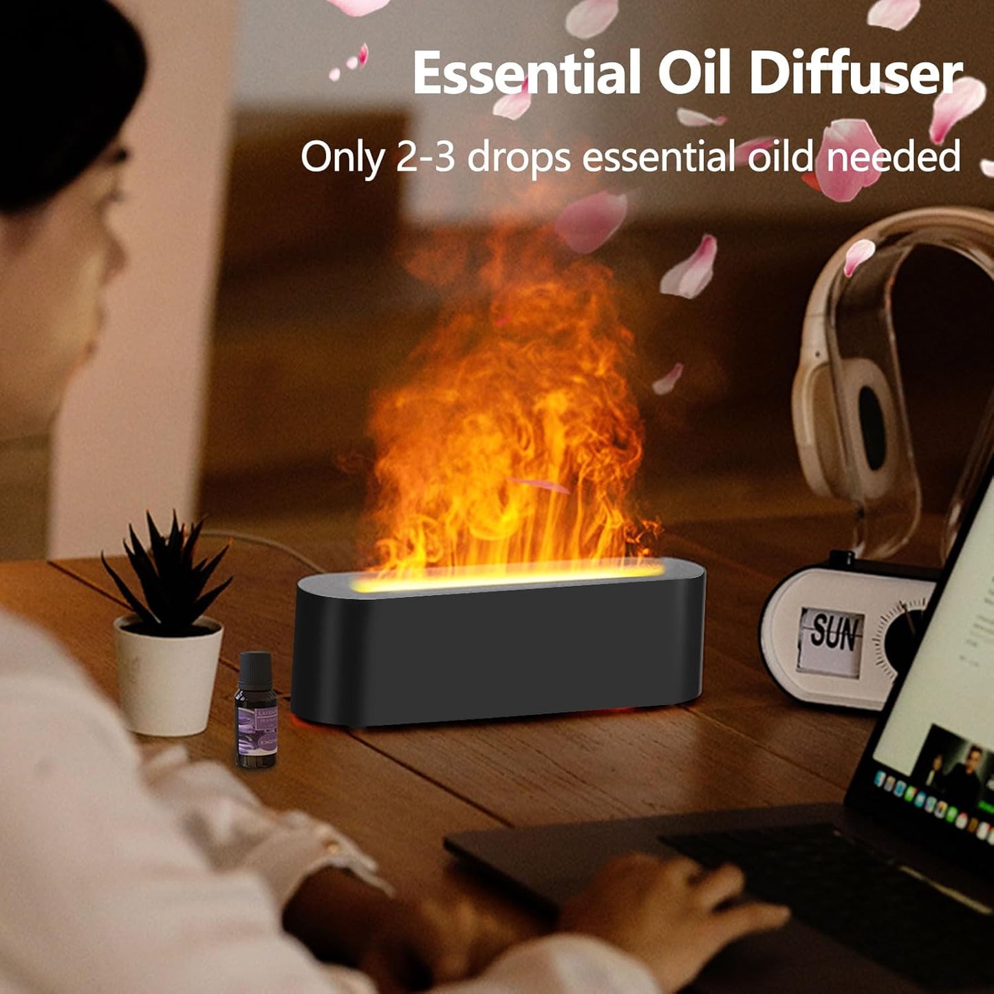 Plushyfe™ EmberMist – Relaxing Aromatherapy Flame Humidifier