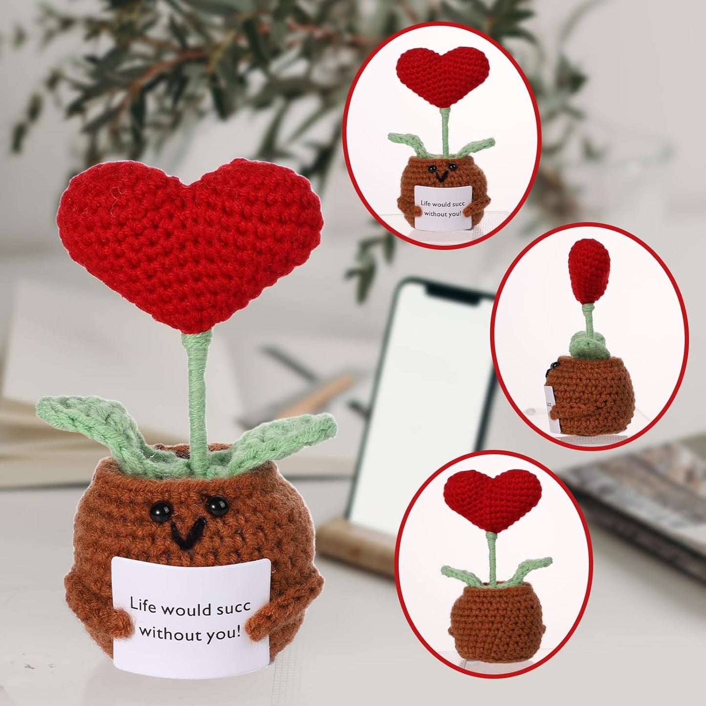 Plushyfe™ LoveKnot – Woven Heart Flower Energy Keepsake