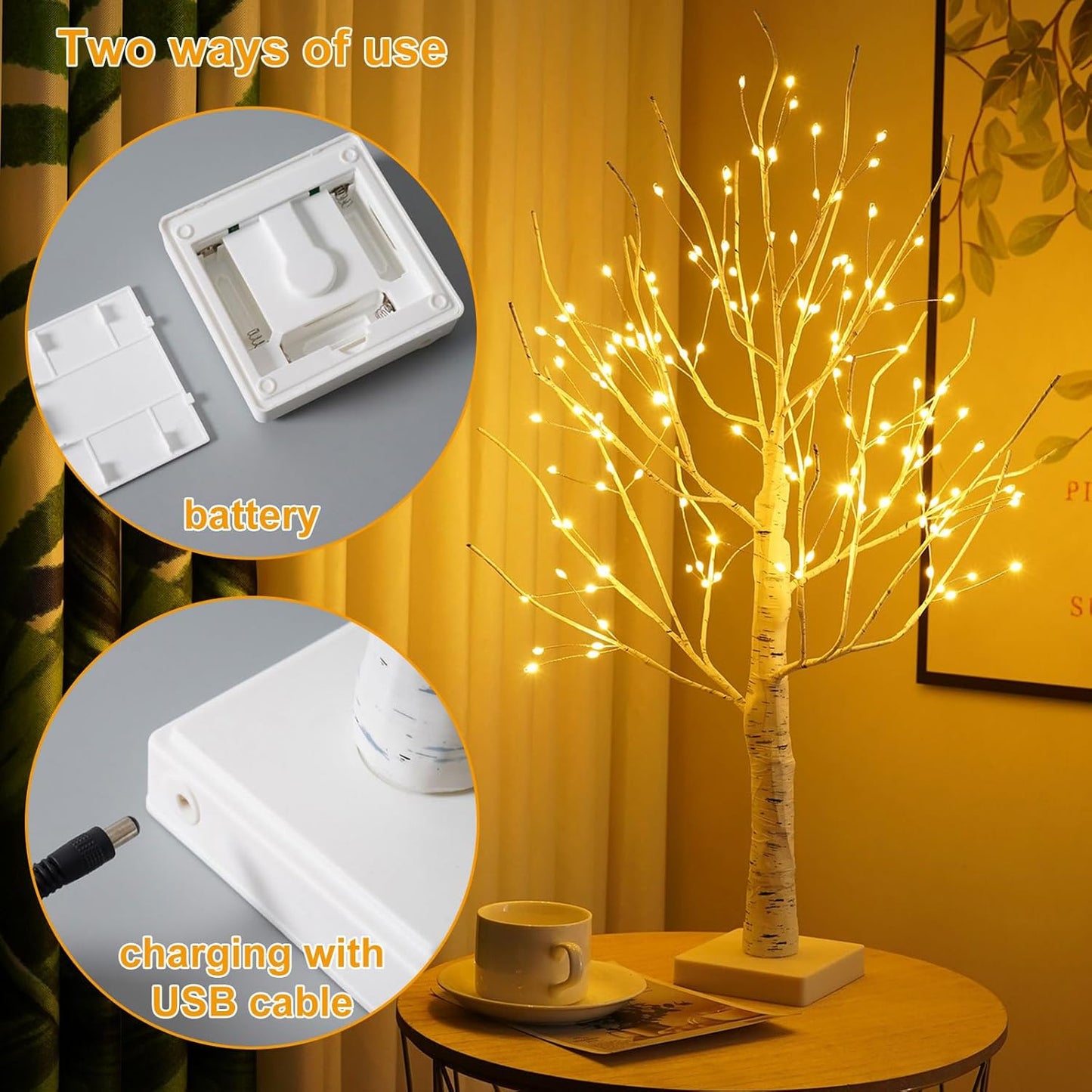 Plushyfe™ GlowBirch – LED Birch Tree Lights