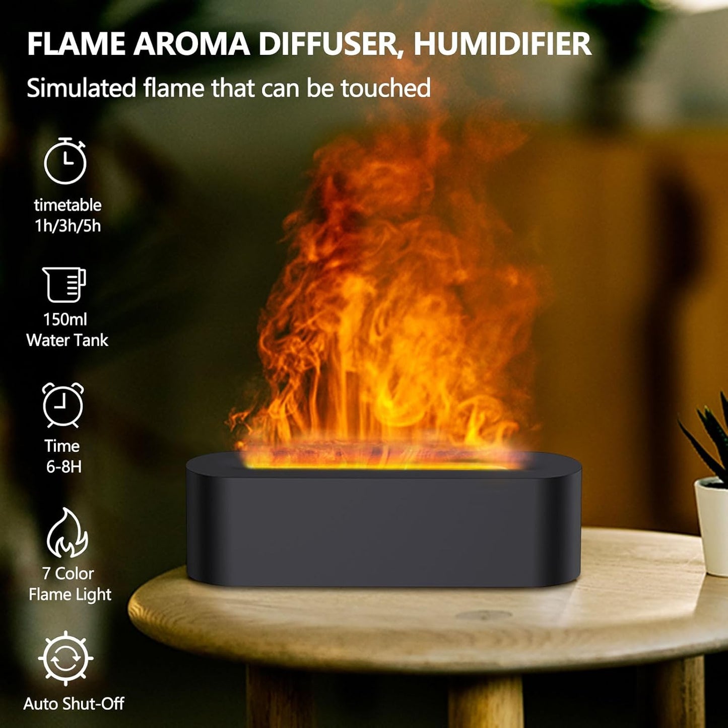Plushyfe™ EmberMist – Relaxing Aromatherapy Flame Humidifier