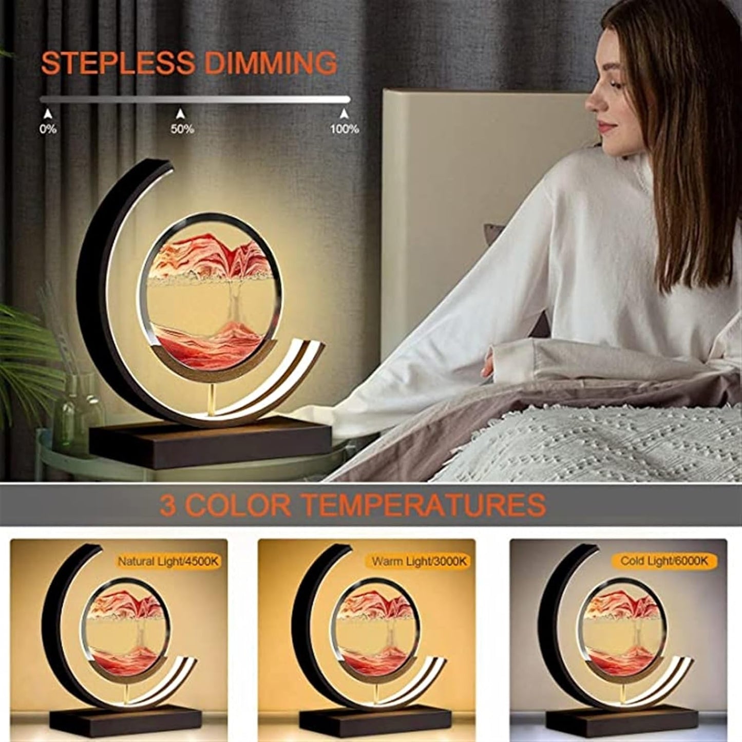 Plushyfe™ GlowWave™ – Hypnotic LED Quicksand Art Lamp