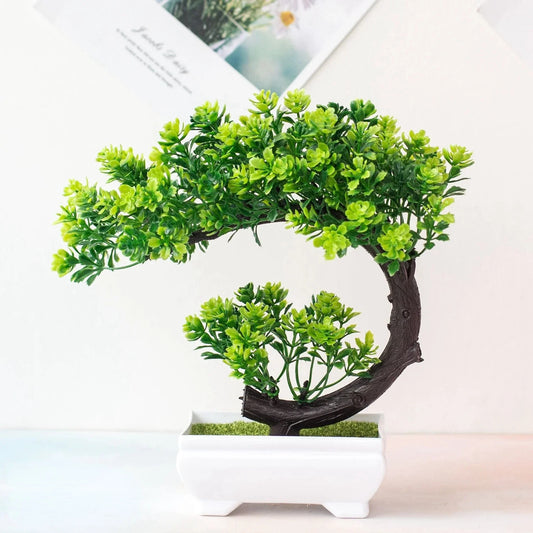 Plushyfe™ GreenGlow – Mini Artificial Plastic Tree for Home