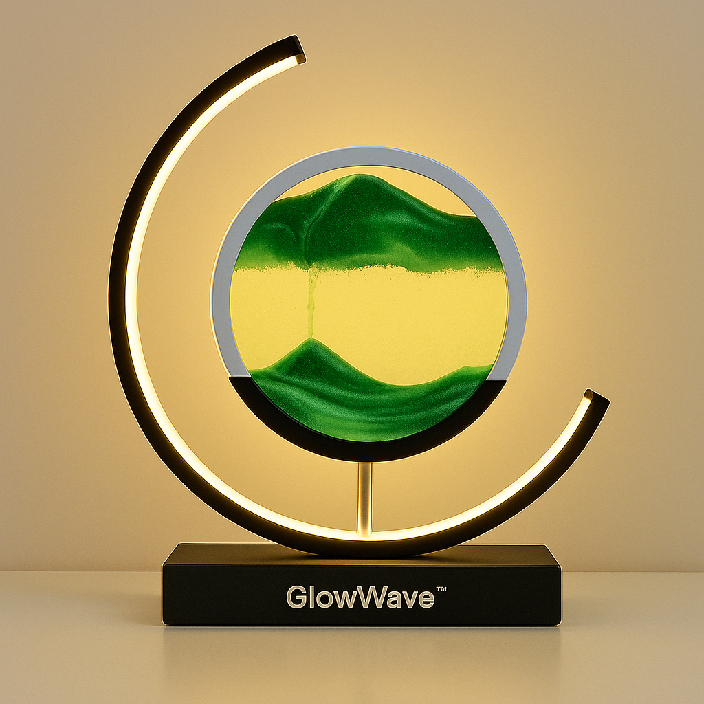 Plushyfe™ GlowWave™ – Hypnotic LED Quicksand Art Lamp