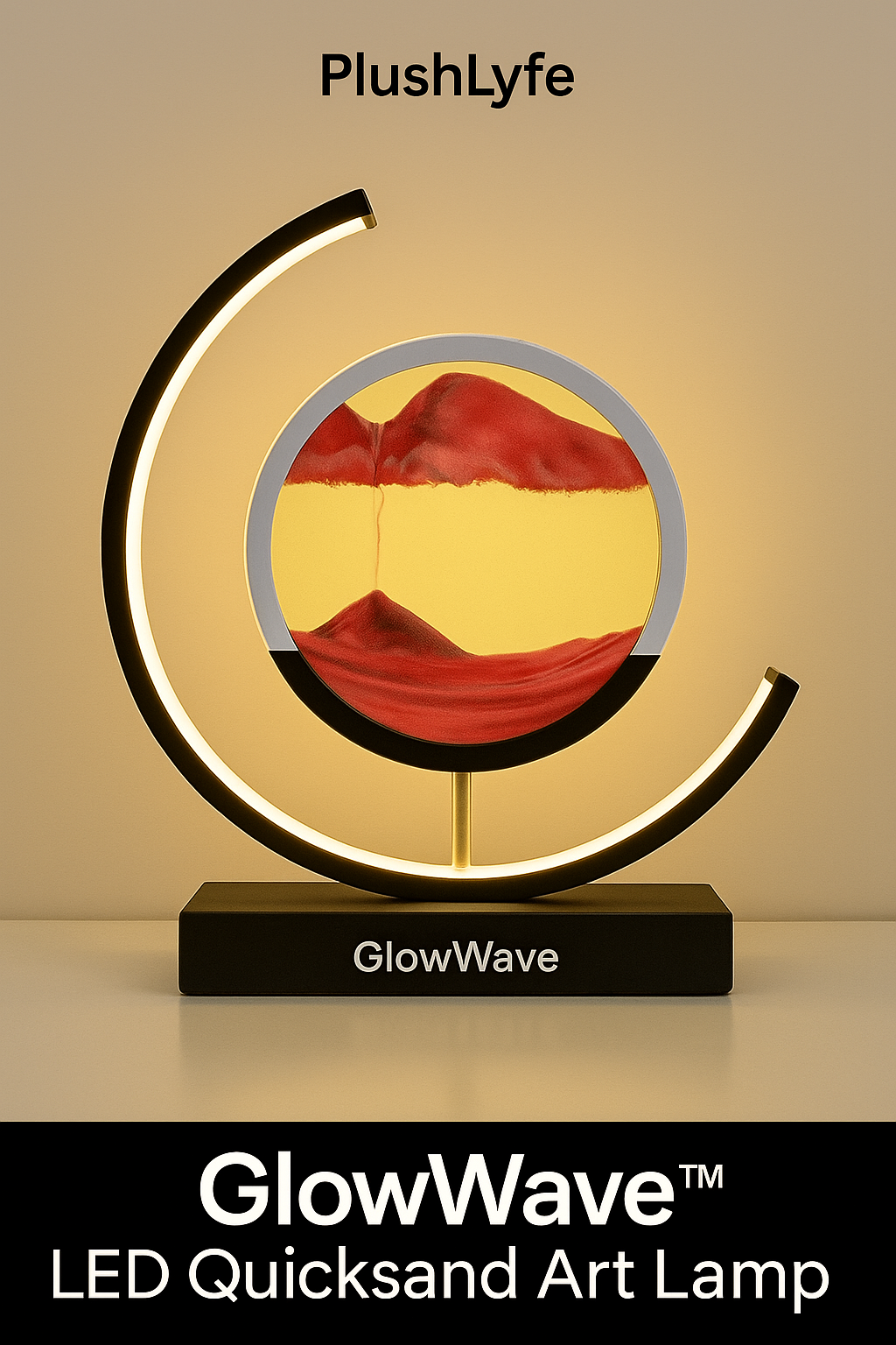 Plushyfe™ GlowWave™ – Hypnotic LED Quicksand Art Lamp
